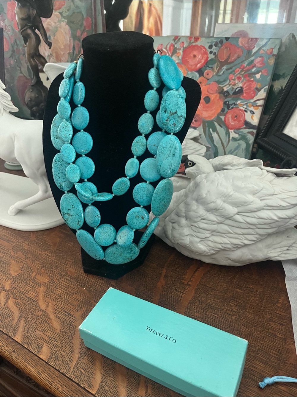 Multi-Strand Turquoise Stone Necklace by Kingman AZ mines